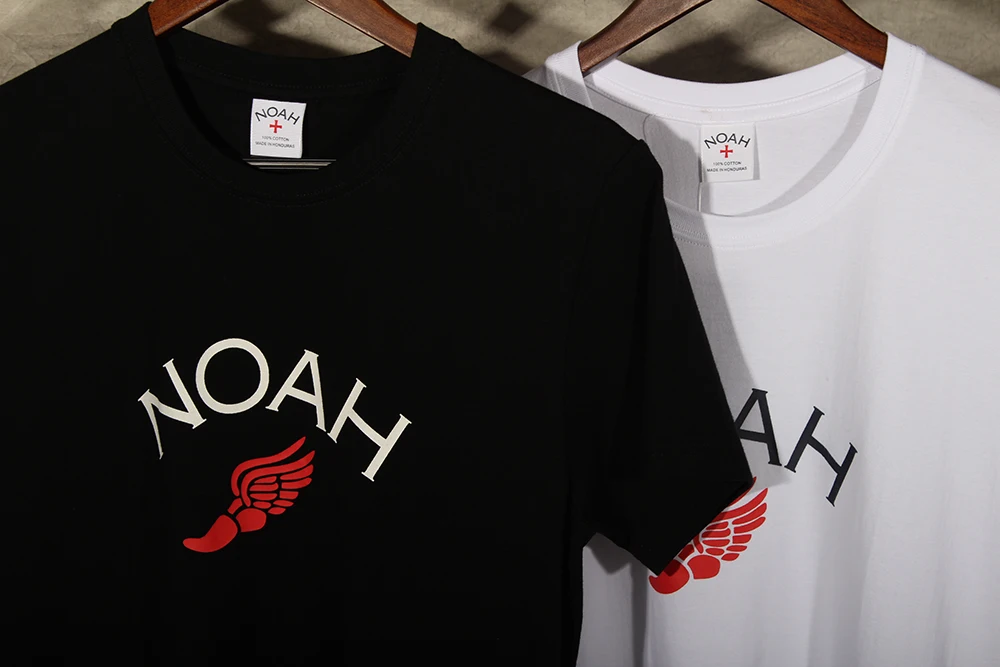 

NOAH 19SS NYC WINGED FOOT LOGO TEE Men Women Couple 100% Cotton Tee Oversized Hip-hop High Street T-Shirt