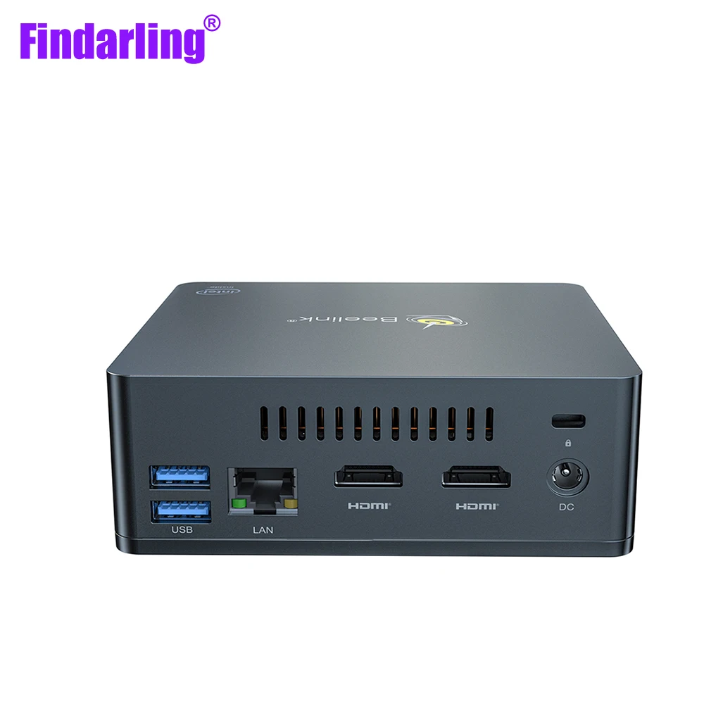 Findarling GK35 Intel Apollo Lake Celeron N3350 Windows 10 Mini PC 4K HTPC 4GB RAM 64GB ROM 4*USB 3.0 2*HD-MI Output Desktop