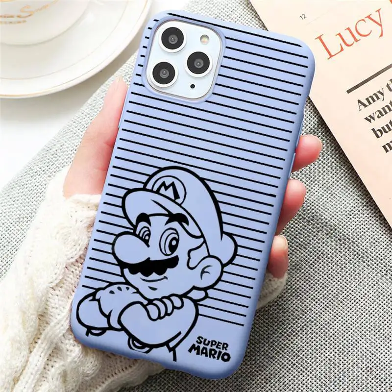 

Supers Marios Phone Case for iPhone 12 mini 11 Pro Max X XR XS 8 7 6s Plus Candy purple Silicone cover
