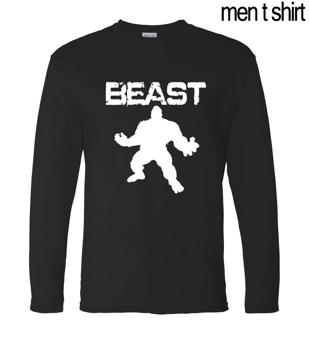 Футболка с длинными рукавами и принтом Зверь мускул для спортзалов Сезон лето