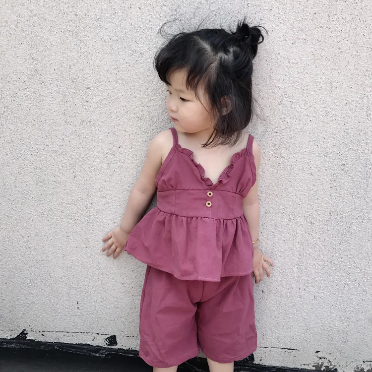 Комплекты одежды для малышей Милая Одежда девочек Детский комбинезон с оборками