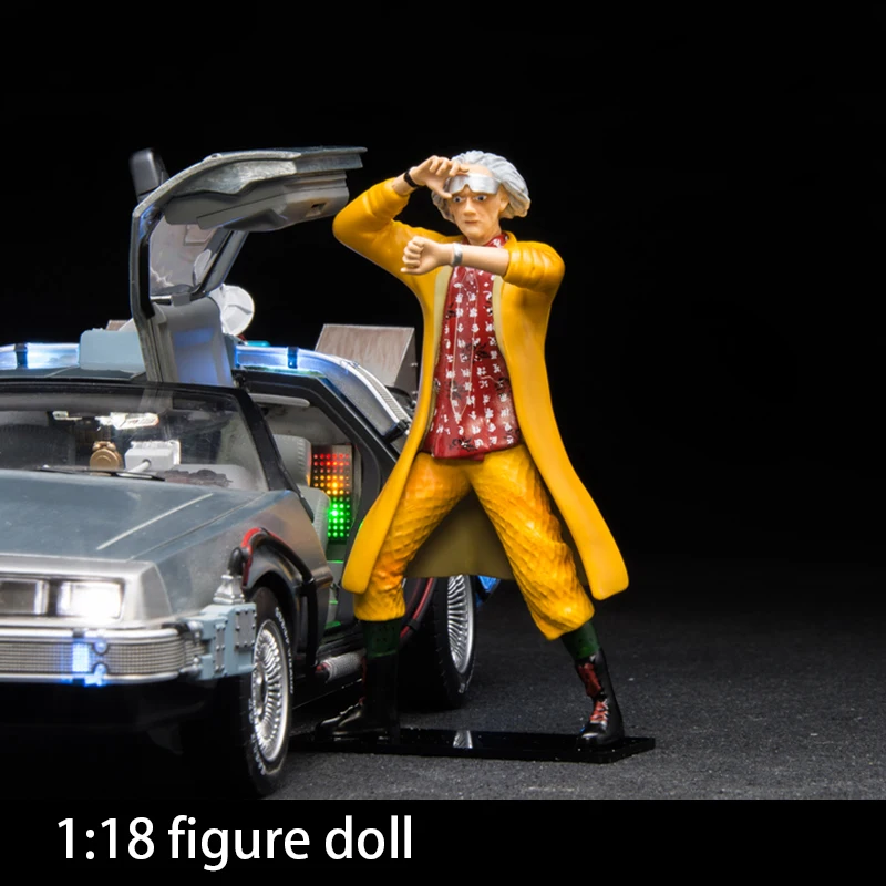 1/18 Back to the future DeLorean DMC-12 фигура куклы модель сцены Дисплей смола ПВХ стоя фигурка
