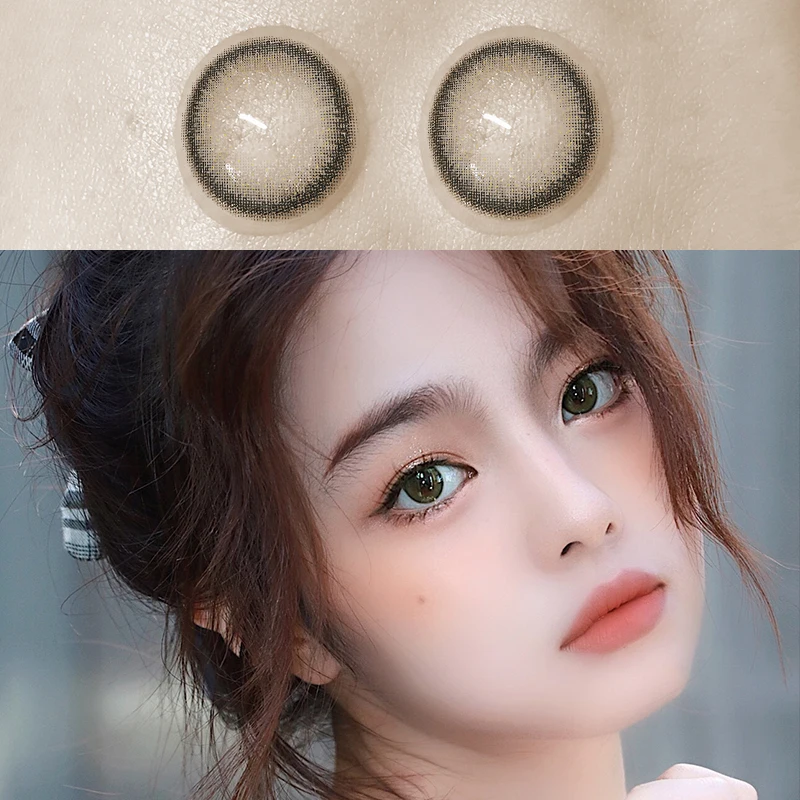 Цветные контактные линзы OVOLOOK- 1 пара (2 шт.) натуральные яркие косметические для