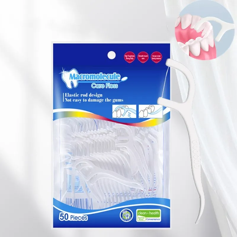 

50Pcs/Set Dental Flosser Oral Hygiene Dental Sticks Dental Water Floss Oral Teeth Pick Tooth Picks ABS Floss with Portable Case