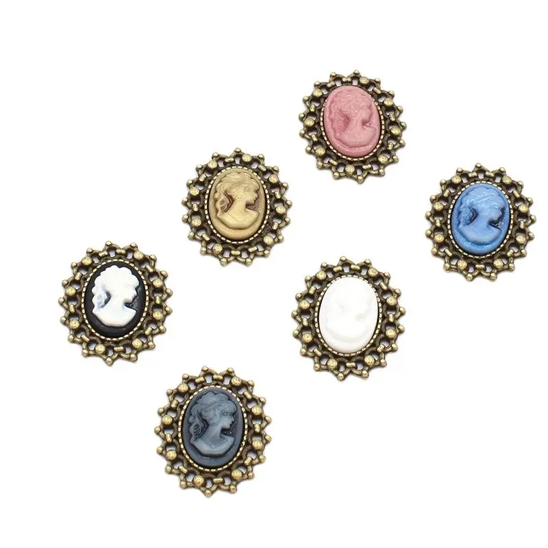 

YWXINXI 10Pcs new alloy 23x20MM ancient bronze oval accessories, DIY handmade jewelry buttons, clothing, crafts, jewelry decorat