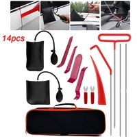 14pcsset full professional automotive tool kit car window door open attachment inflatable air pump long reach grabber tools