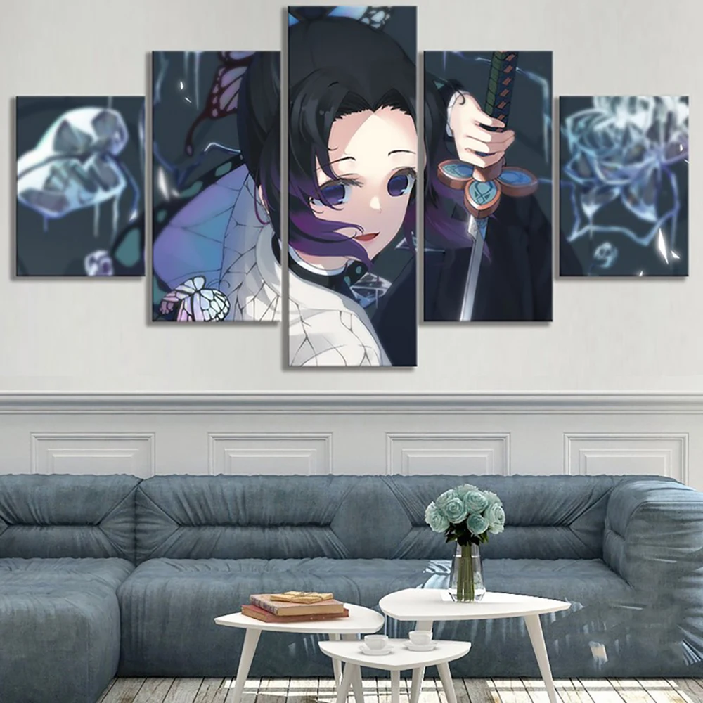 

5 Pieces Wall Art Canvas Painting Anime Poster Modular Pictures Home Decoration Modern Living Room Bedroom Free Shipping