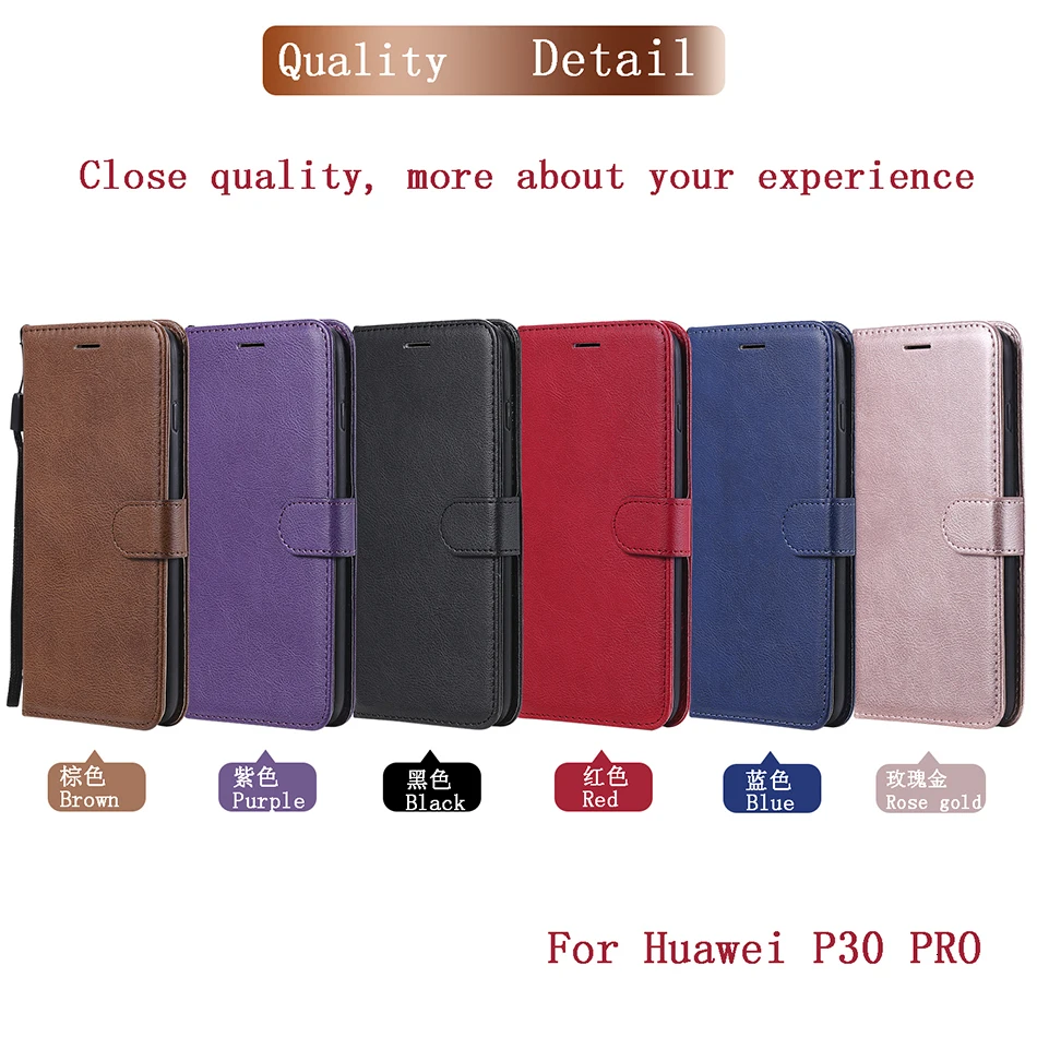Однотонный Чехол книжка с бумажником для Huawei Mate 7 8 9 10 20 30 P30 P20 Pro P10 P8 P9 Lite 2017 2019 20X