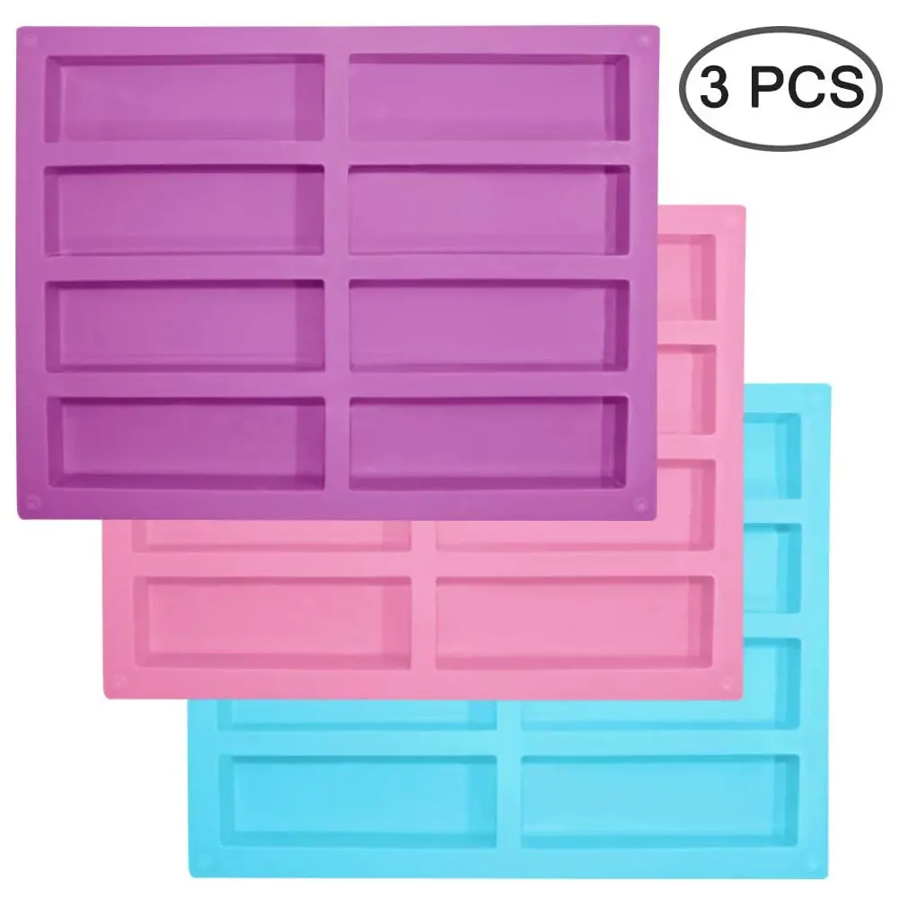 

3CPS Square Silicone Mold 8-Cavity Squares Cake Mold Chocolate Silicone Mold Rectangle Silicone Baking Mould Baking Accessories