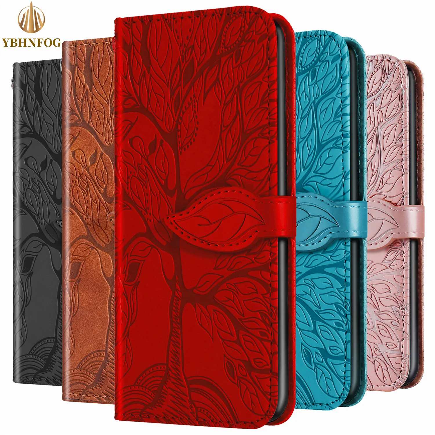 

3D Tree Pattern Leather Flip Case For Xiaomi 11 10 Lite POCO M3 X3 NFC Redmi 9 9A 9C 9T K30 Redmi Note 10 Pro Wallet Satnd Cover