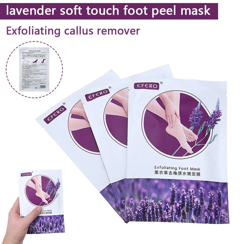 

3packs Foot Peeling Mask Pedicure Socks Exfoliation Lavender Feet Exfoliating Callus Dead Skin Remover Foot Spa MasKs