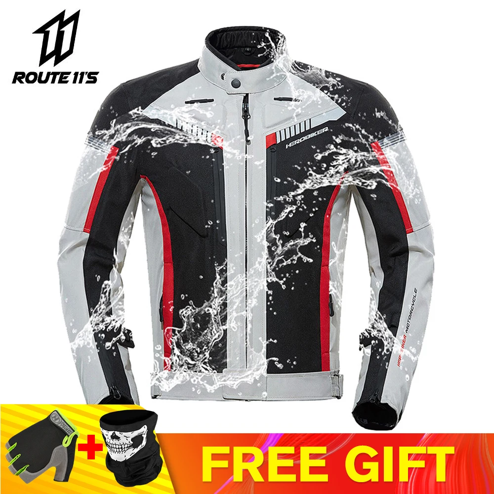 

Мотоциклетная куртка HEROBIKER Мужская водонепроницаемая, ветрозащитная куртка для езды на мотоцикле, одежда для мотогонок, весна-осень
