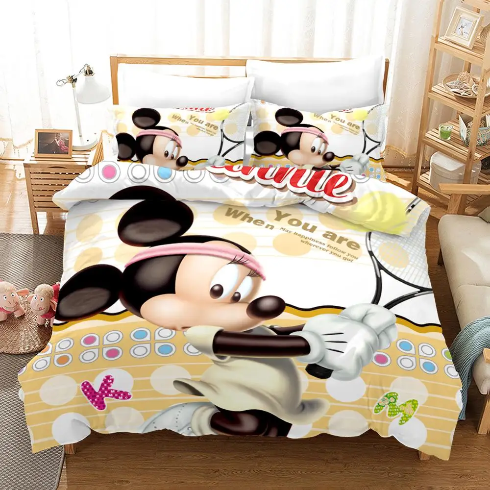 

Disney Basketball Mickey Mouse Bedding Set Twin Size Bed Linens For Kids Boys Quilt Duvet Covers Home Queen Double Gifts