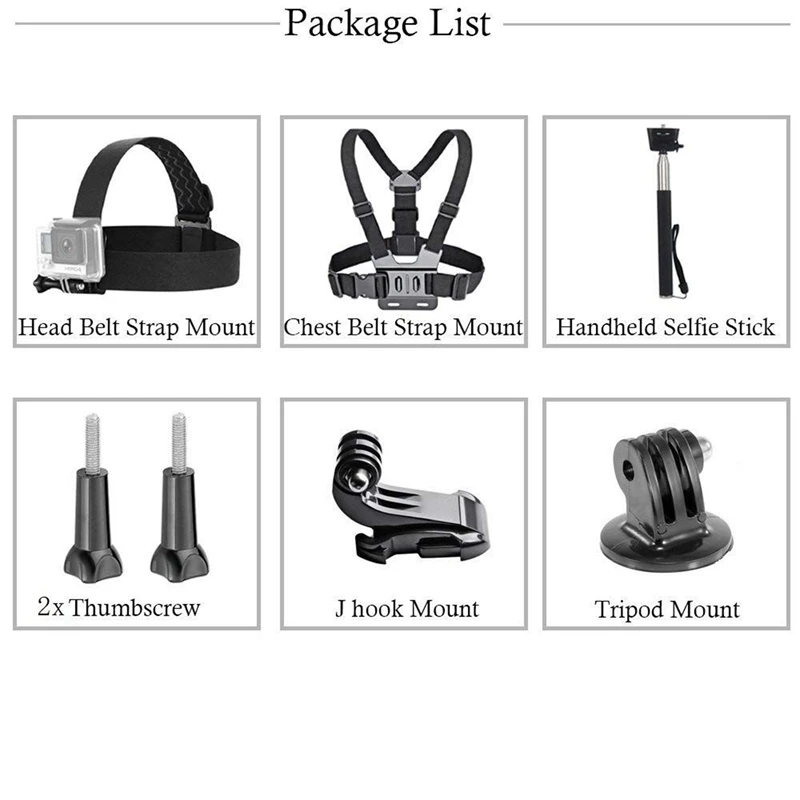 

1 Pcs 3 in 1 Universal Waterproof Action Camera Bundle Kit & 1 Pcs Quick Release L Plate Holder