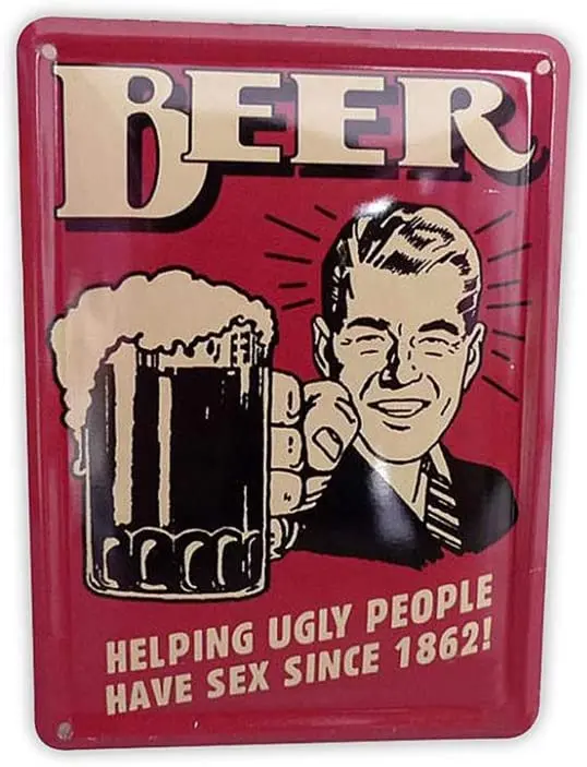 

Metal Sign Beer Retro Art Tin Plates Wall Handing Painting for Grage Bar Pub Coffee Office Home Bedroom 12" X8" (HBeer1(19))