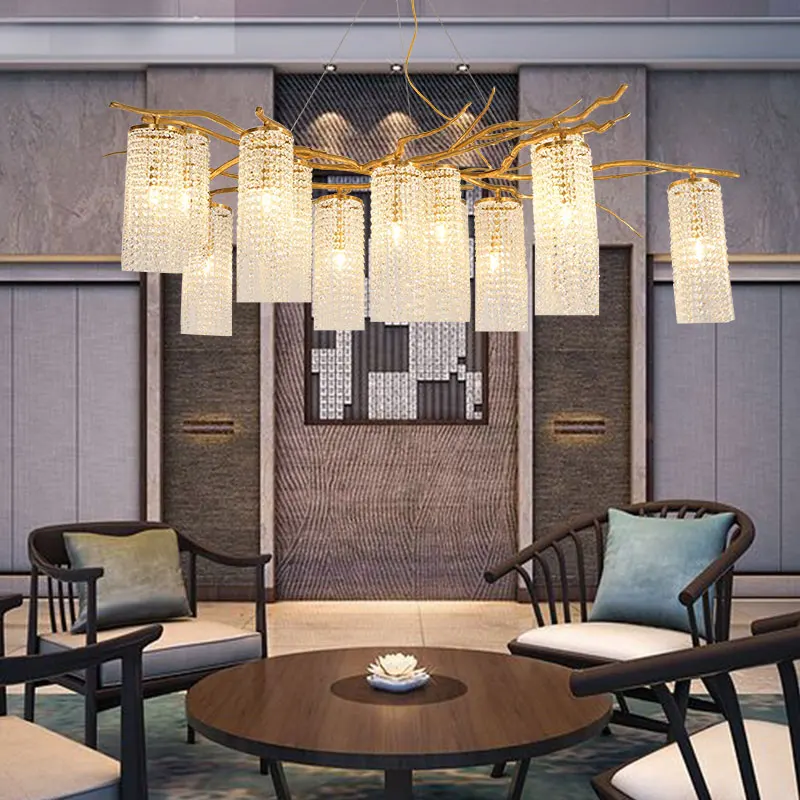 Постмодернистские Творческий Полный медный светильник класса люкс гостиная