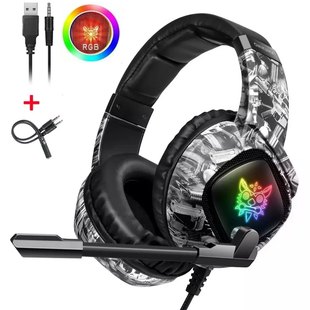 Игровая гарнитура для Xbox One Накладные наушники PS4 RGB с шумоподавлением микрофоном