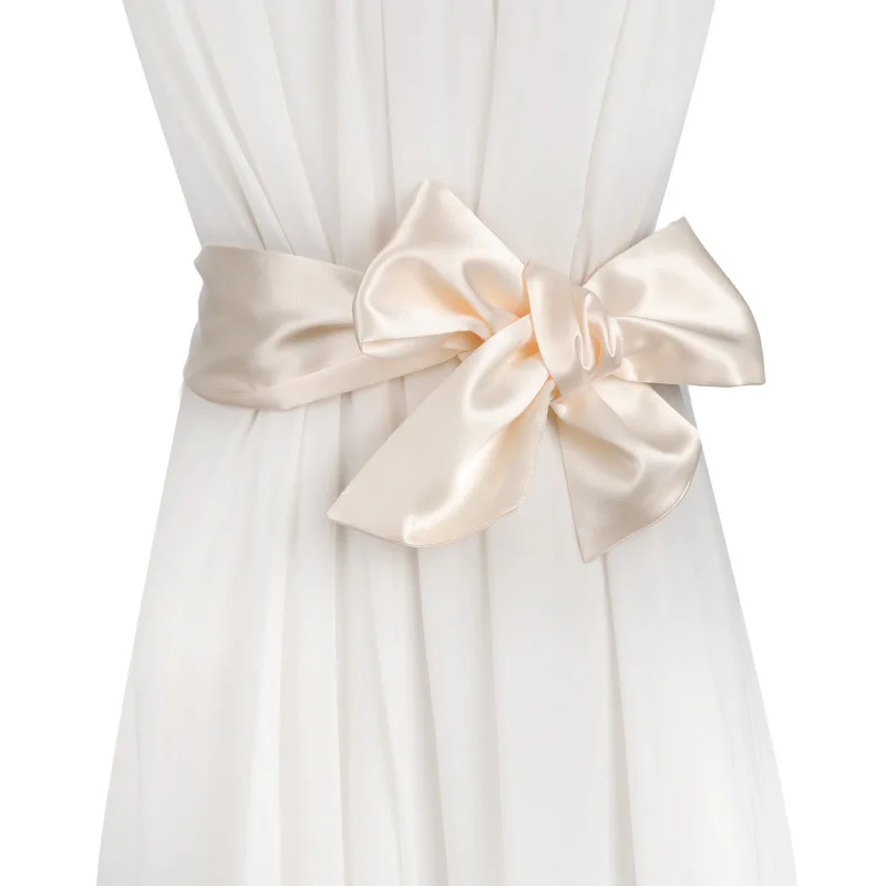 Новое поступление мягкий Шелковый широкий пояс для женщин обтянутый тканью