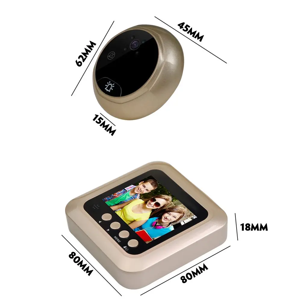 

W5 2.4 inch LCD Color Screen Wift wireless Door bell Camera Digital Smart intercom Sight Hole Ring Doorbell Home Security