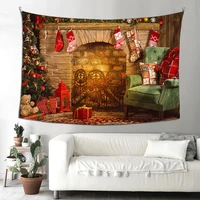 christmas tapestry fireplace hanging fabric wall blanket living room tapestry bedroom wall hanging home decoration