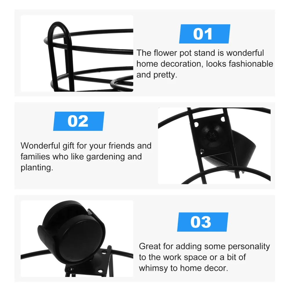 

Iron Frame Flower Pot Desktop Flower Holder Rack Iron Movable Flower Rack