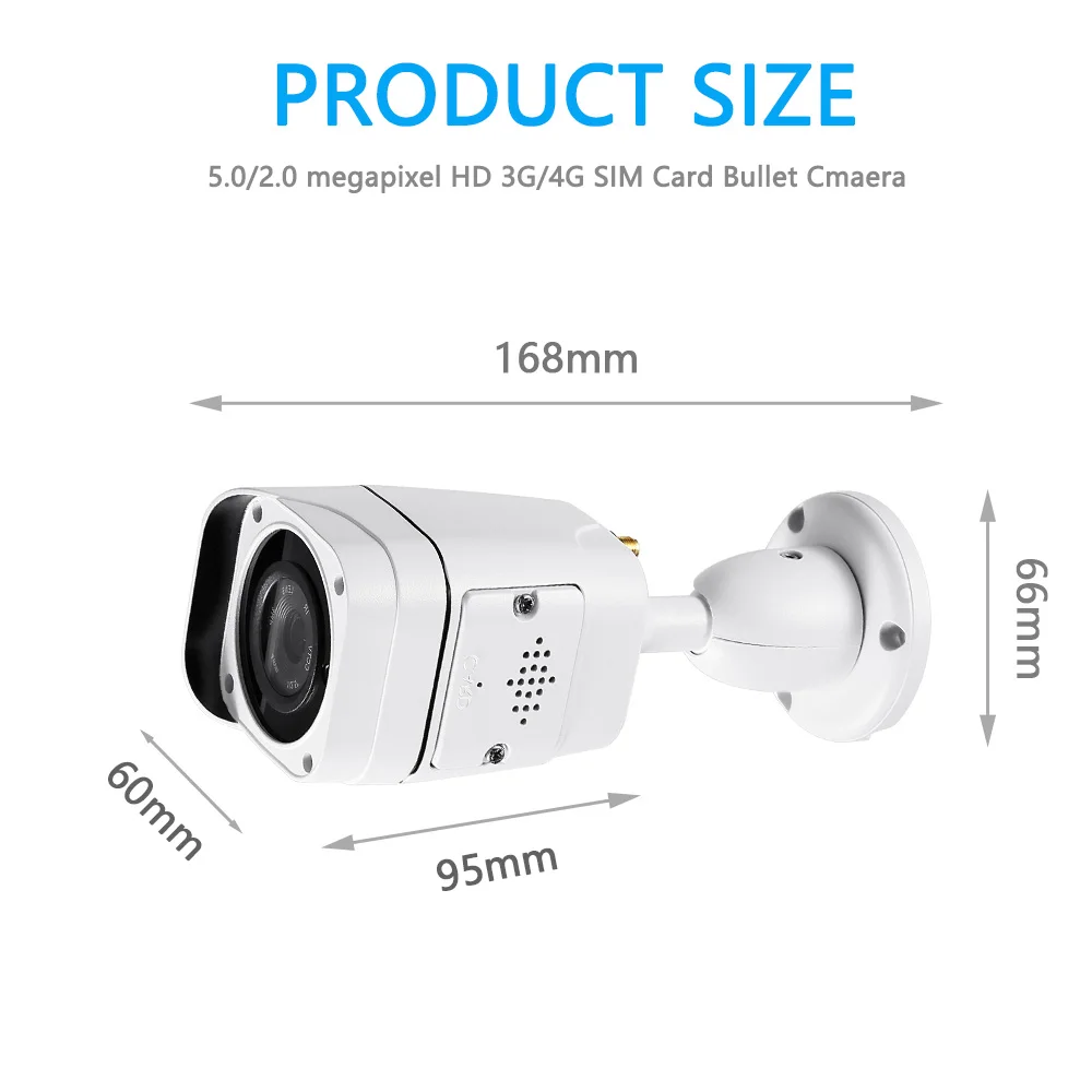 5-мегапиксельная камера видеонаблюдения 4G SIM-карта наружная Защита с WIFI Videcam CCTV Onvif