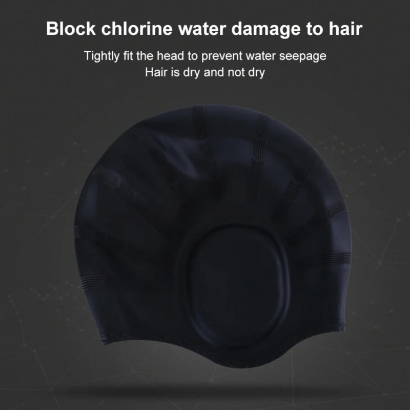 

New Universal Waterproof Swimming Cap Silicone Swimming Cap Ear Adult Silicone Swimming Cap Men and Women