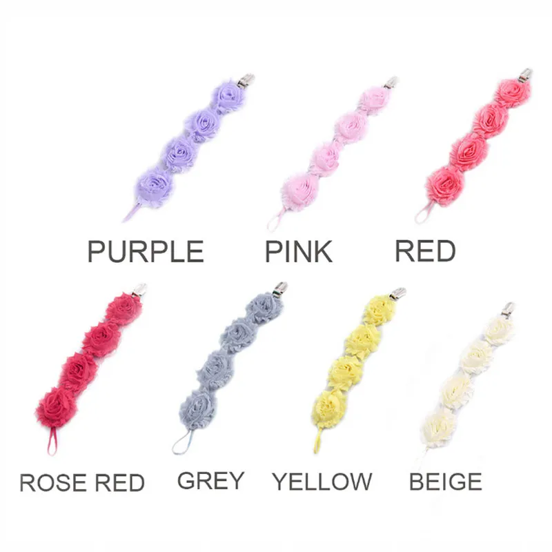 Персонализированное имя детские соски клипсы роза цветок цепочка держатель для