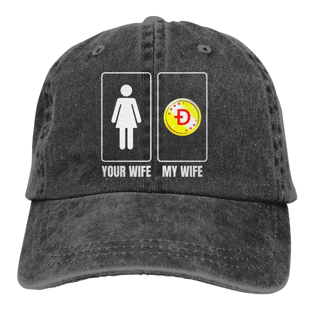 

My Wife And Your Wife Baseball Cap Men Doge Dogecoin Skyrocketing Bitcoin Digital Currency Caps Women Summer Snapback Caps