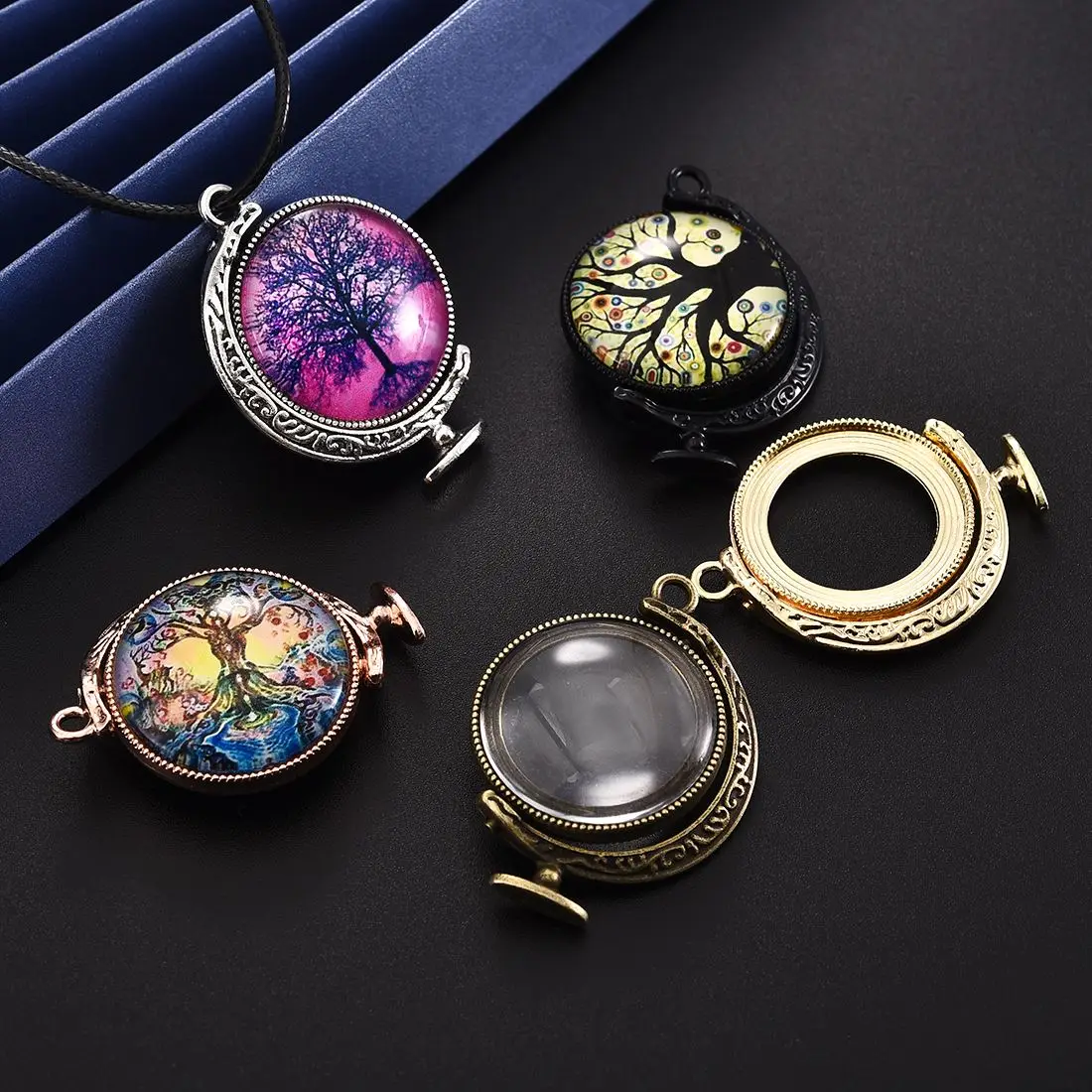 Круглые Настройки кабошона с круглым кабошоном из сплава 5 шт. 25 мм пустые