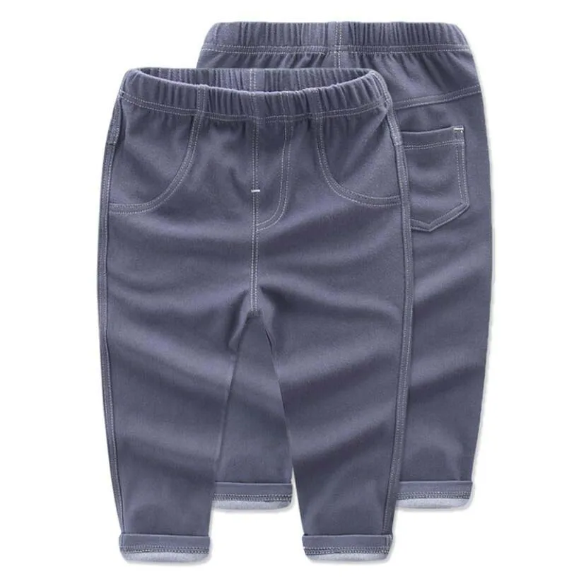 Весенние джинсы для маленьких мальчиков и девочек детские Осенние эластичные из