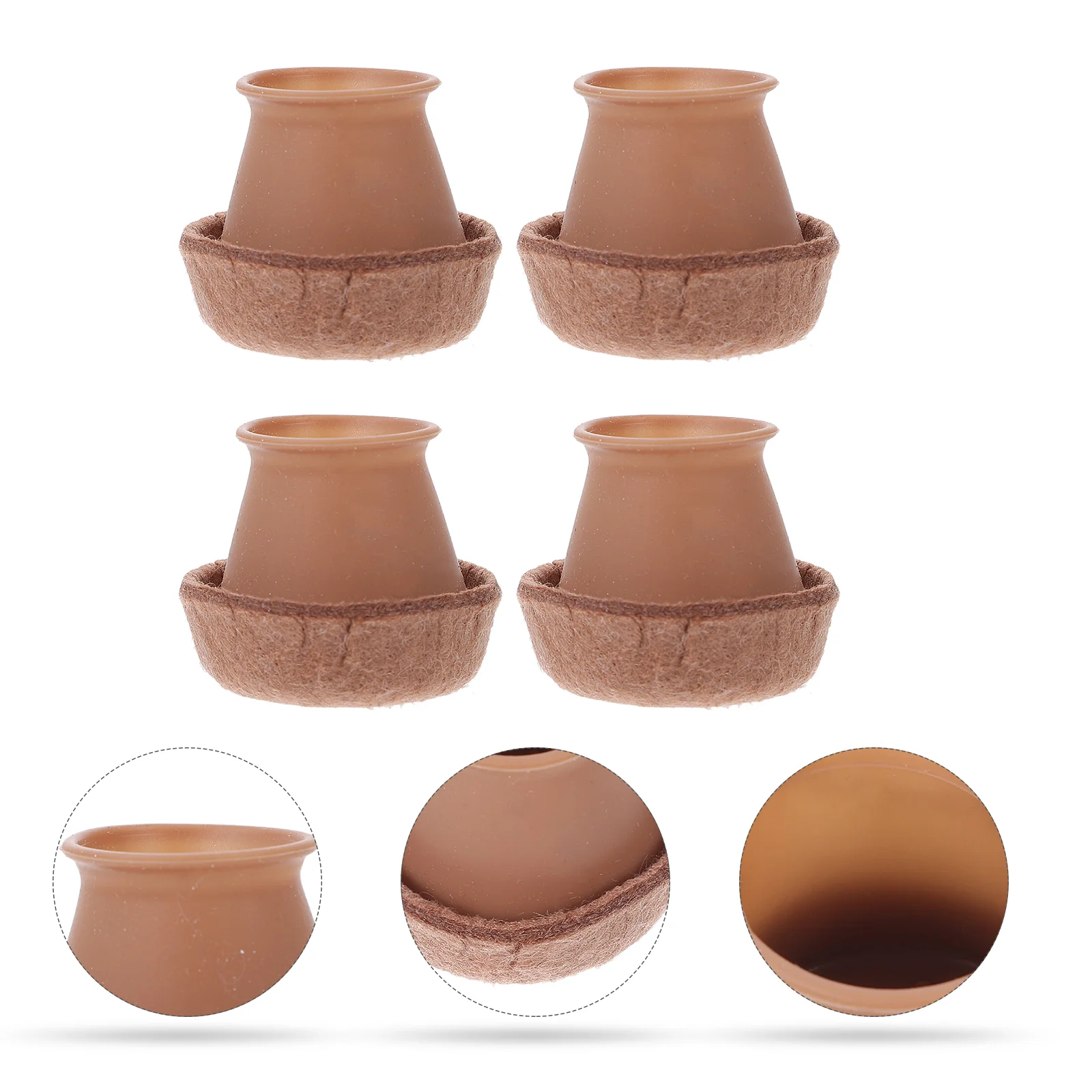 

4Pcs Table Feet Covers Non-skid Chair Feet Caps Round Shape Chair Foot Pads
