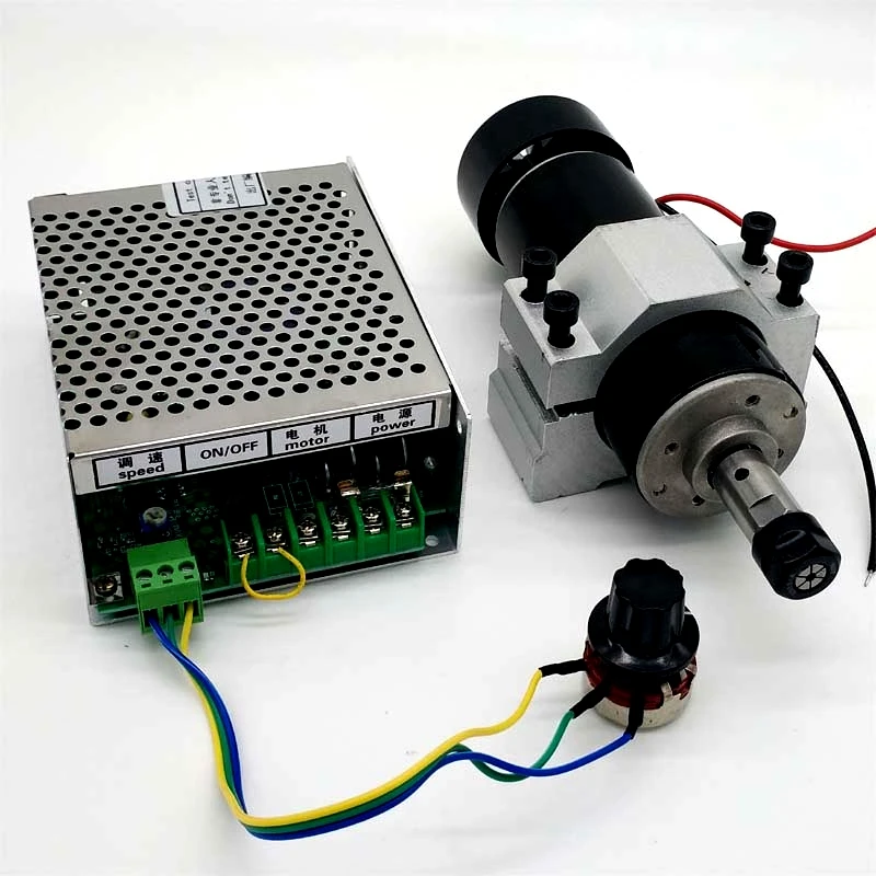

500W air-cooled spindle motor + speed controller + fixture PCB engraving machine spindle ER11 12000 rpm