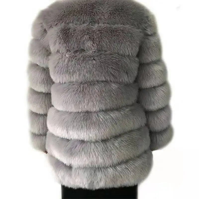 

Fur coat natural women 2020 winter fur coat new women winter furry fluffy eco coat for woman fox fur stitching