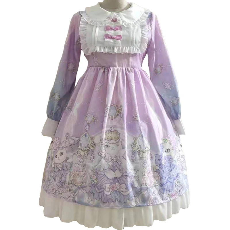 Милое женское платье принцессы в стиле &quotЛолита&quot с длинным рукавом и