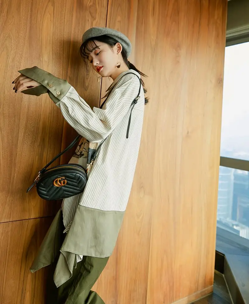 

New Fashion Runway print loose casual Shirt Elegant Women's high fashion blouses wholesale