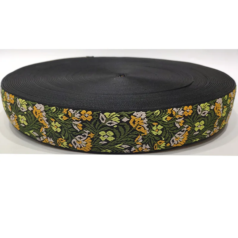 Новый дизайн высокое качество 2 дюймов желтый цветной вышивкой полиэстер лямки