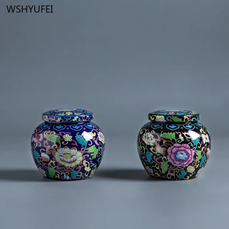 Чайные банки керамические мини герметичные чайный набор Цзиндэчжэнь аксессуары