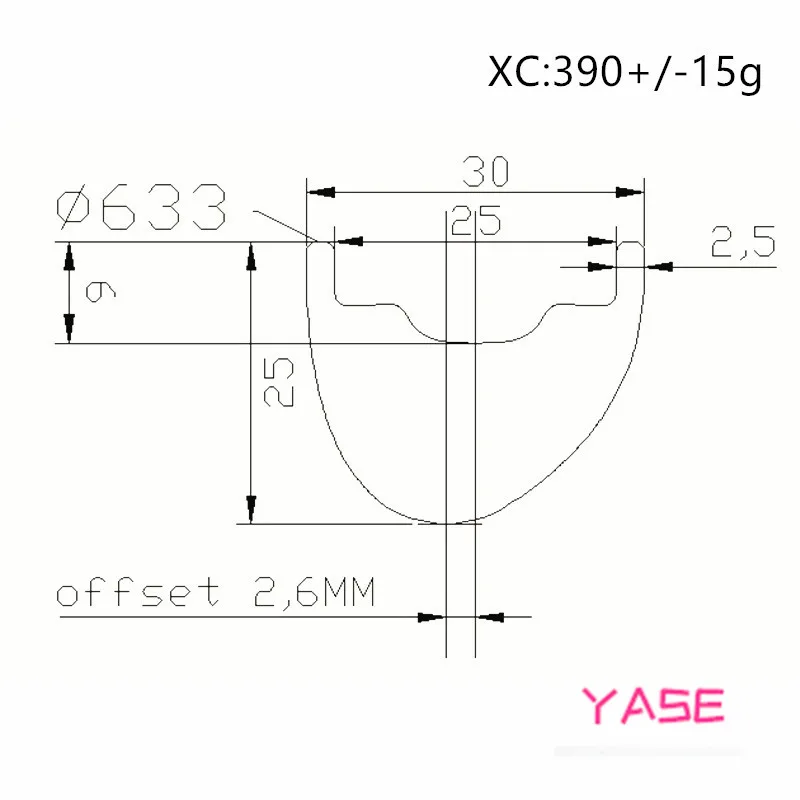 Велосипедный диск YASE 29er carbon mtb wheelset 30x25 мм бескамерный Аро 29 ассиметричный boost NOVATEC