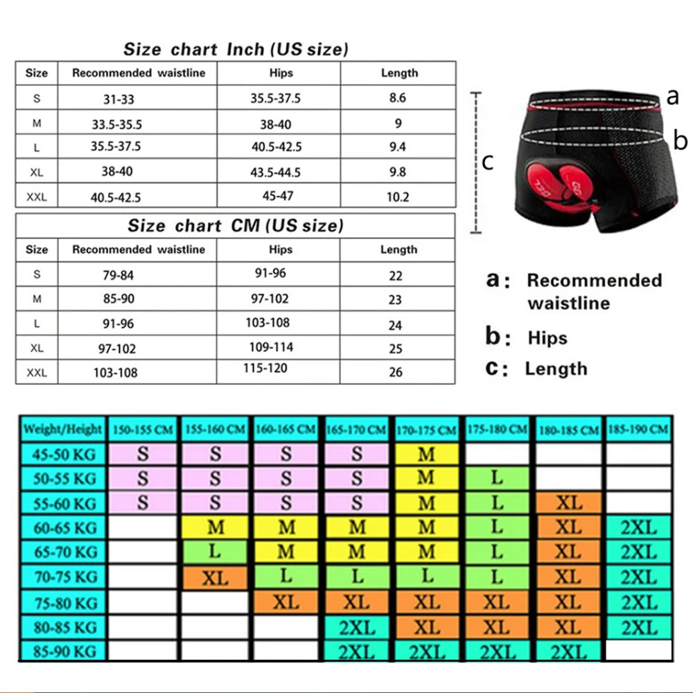 

2020 Cycling Shorts Cycling Underwear Pro 5D Gel Pad Shockproof Cycling Underpant Bicycle Shorts Bike Underwear
