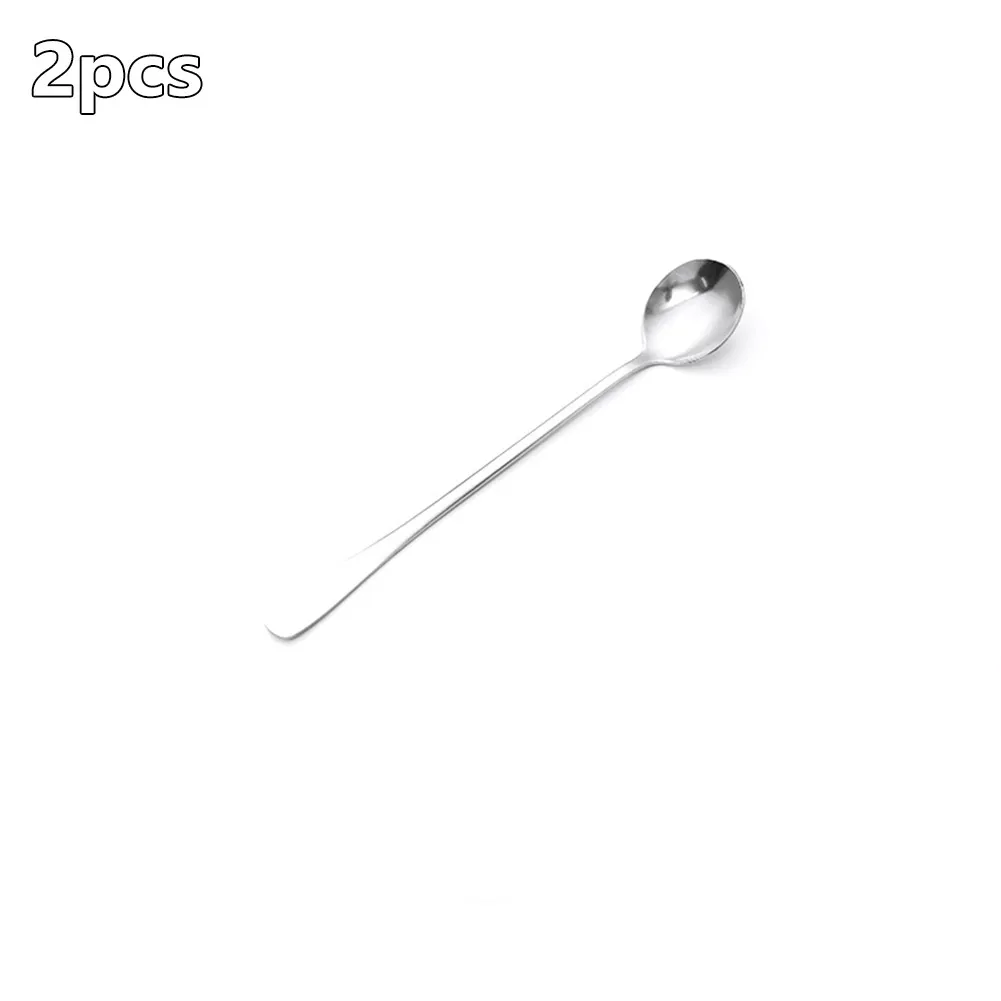 

Sturdy Bar Dining Kitchen Coffee Spoon Mixing 2pcs Desserts Iced Coffee