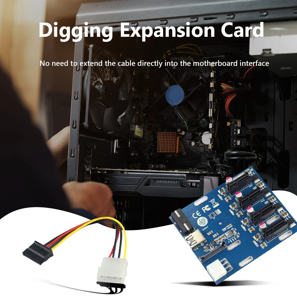 

PCIe 1x to 4 PCIe 1x Adapter PCI Express Riser Card Extender Multiplierfor BTC ETH LTC Cryptocurrency Mining