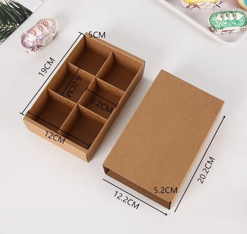 

6 grid Macarone cake box drawer cake box chocolate box baking box gift box