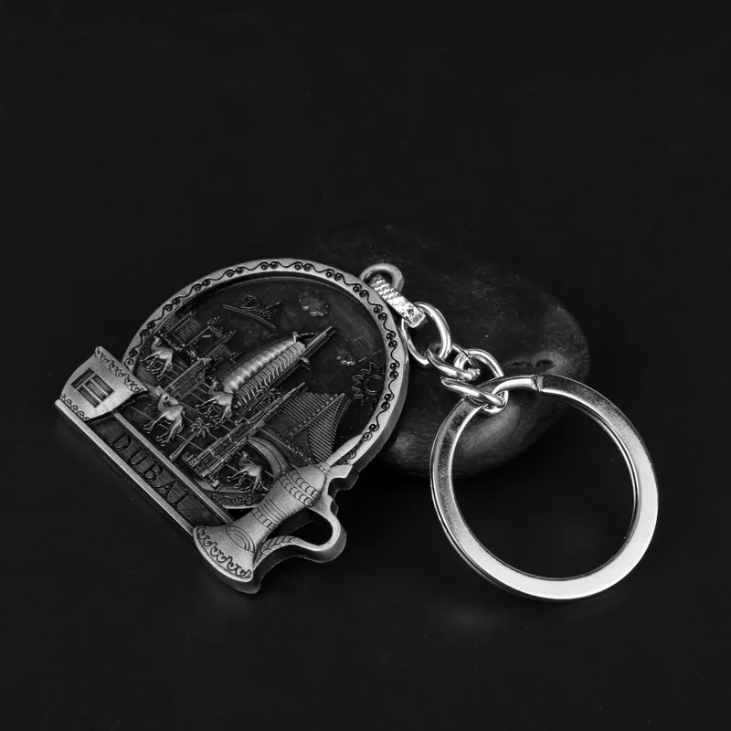 

Dubai Scenery Burj Al Arab Hotel Key Chain Alloy Keychain Accessories Pendant Key Ring Charms Keychains for Ladies
