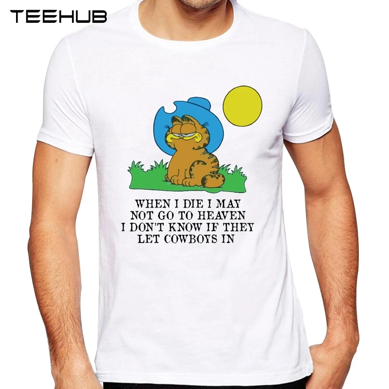TEEHUB Мужская Новая забавная ковбойская Дизайнерская футболка с тигром коротким