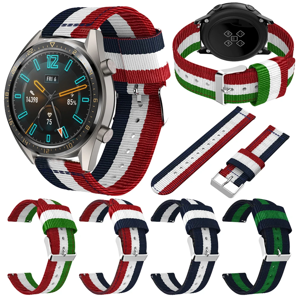 22MM Nylon Straps For Huawei Watch GT 2 Pro/GT2 2 46MM Honor Magic Smart Bands Canvas Straps For TicWatch Pro 3 Wristband Correa