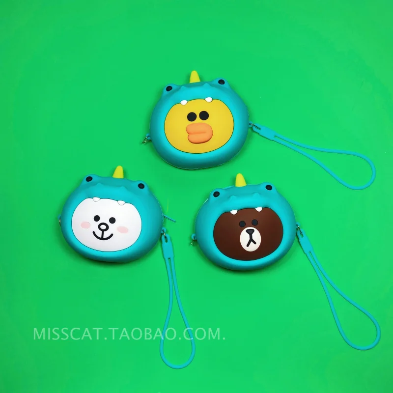 Повседневный Кошелек для монет розовый кошелек девочек голубой с динозавром