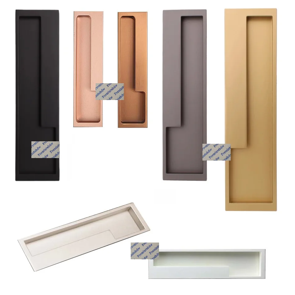 Встраиваемая Прямоугольная алюминиевая дверь cc192 мм 2 шт. матовая черная серая