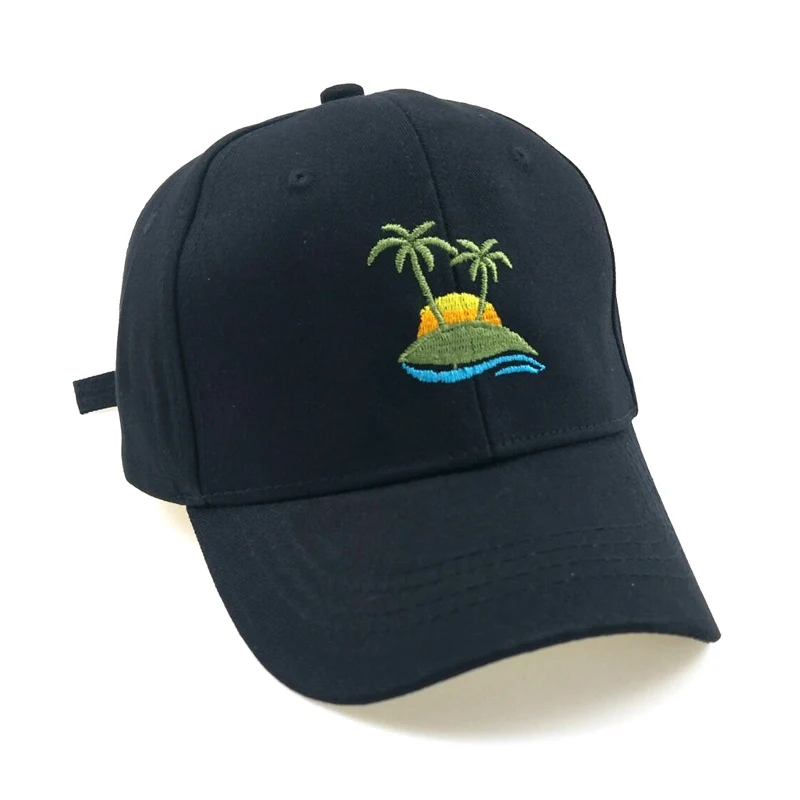 Новинка 2020 бейсболка шапка для папы Пляжная с деревьями вышивкой регулируемая