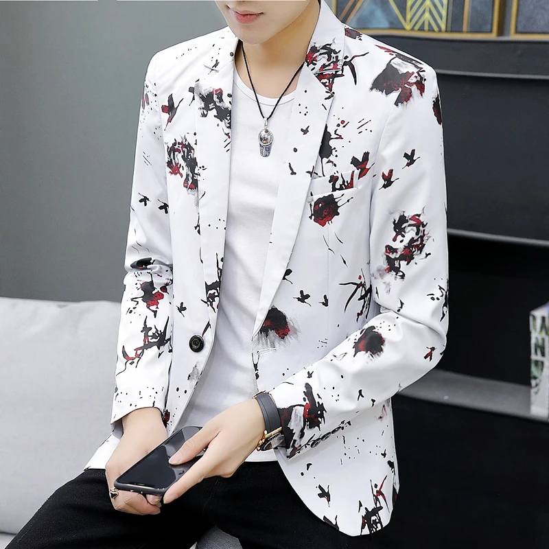 

Stylish Tweed Blazer Men Slim Fit Casual Blazer Men Blazer Slim Fit Stylish Luxury Men Wedding Suit Traje Hombre Men Suit BA60XF